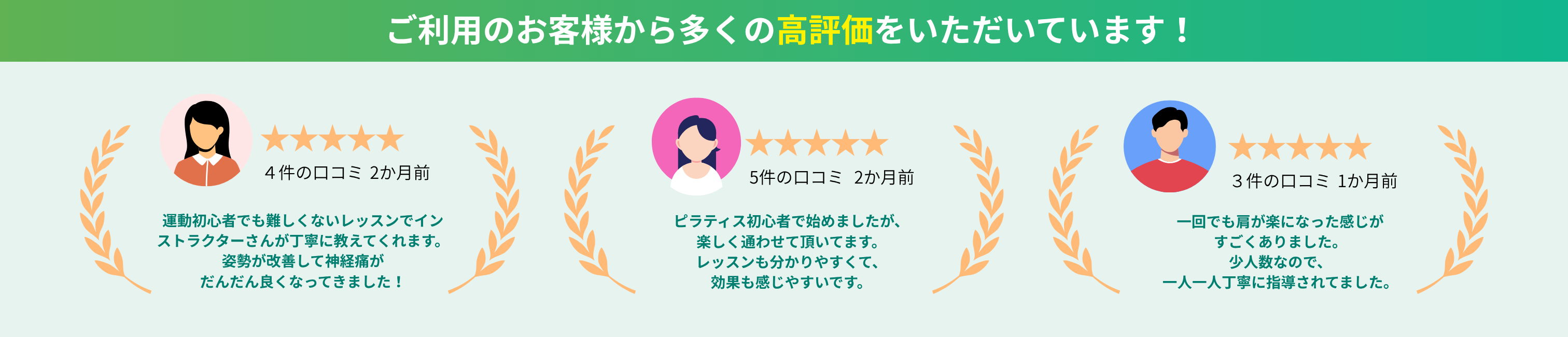 口コミで多くの高評価をいただいています
